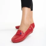 Mocasini dama rosii din piele ecologica Lakaya