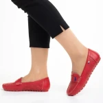 Mocasini dama rosii din piele ecologica Lakaya