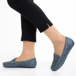 Mocasini dama albastri din piele ecologica Lakaya