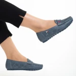 Mocasini dama albastri din piele ecologica Lakaya