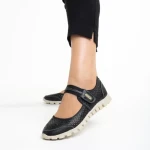 Pantofi casual dama negri din piele ecologica Lakendra