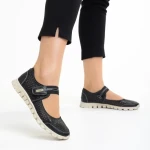 Pantofi casual dama negri din piele ecologica Lakendra