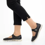 Pantofi casual dama negri din piele ecologica Lakendra