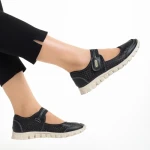 Pantofi casual dama negri din piele ecologica Lakendra
