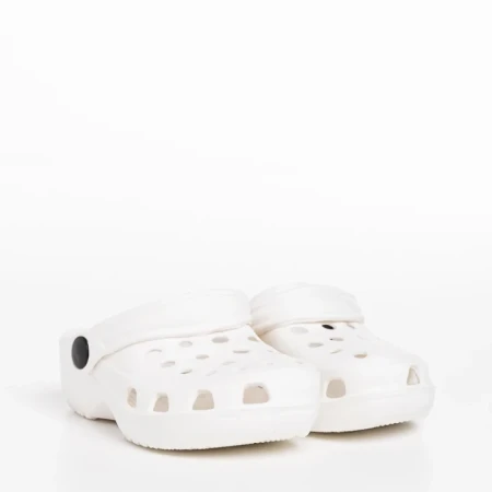 Papuci copii albi din material sintetic Gigi