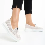 Pantofi casual dama roz din piele ecologica Lala