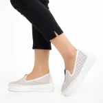 Pantofi casual dama roz din piele ecologica Lala