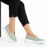 Pantofi casual dama verzi din piele ecologica Lala