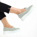 Pantofi casual dama verzi din piele ecologica Lala