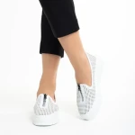 Pantofi casual dama albi din piele ecologica Lala