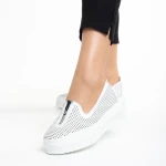 Pantofi casual dama albi din piele ecologica Lala