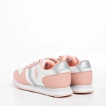 Pantofi sport copii albi cu roz din material textil Lear