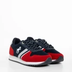 Pantofi sport copii albastri cu rosu din material textil Lear