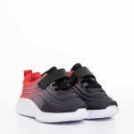Pantofi sport copii negri cu rosu din material textil Vear