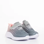Pantofi sport copii gri cu roz din material textil Vear