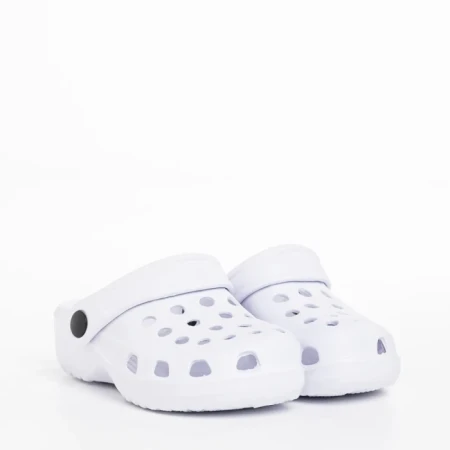 Papuci copii albi din material sintetic Ocean