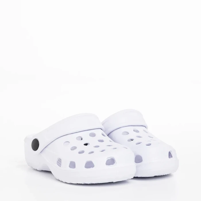 Papuci copii albi din material sintetic Ocean