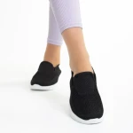 Pantofi sport dama albi cu negru din material textil Leanne