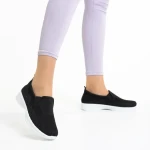 Pantofi sport dama albi cu negru din material textil Leanne