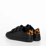 Pantofi sport copii negri din piele ecologica Barney
