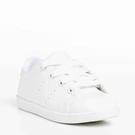 Pantofi sport copii albi din piele ecologica Omar