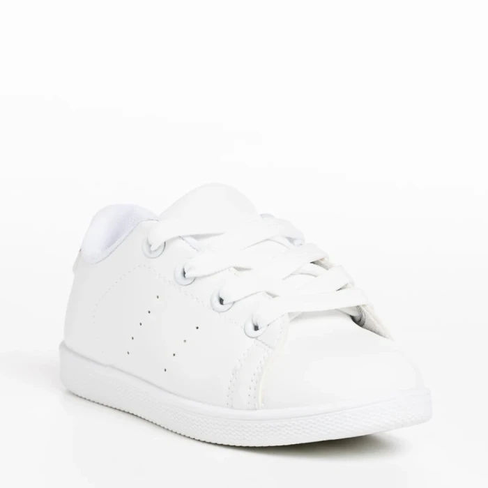 Pantofi sport copii albi din piele ecologica Omar