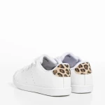 Pantofi sport copii albi din piele ecologica Omar