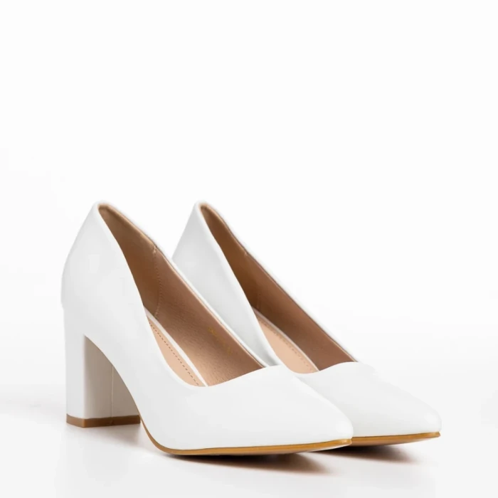 Pantofi dama albi din piele ecologica Rissa