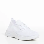 Pantofi sport dama albi din material textil Ricarda