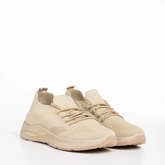 Pantofi sport dama bej din material textil Ricarda