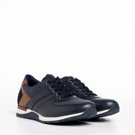 Pantofi barbati albastri din piele ecologica Ilan