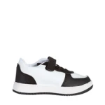Pantofi sport copii albi cu negru din piele ecologica Ponty