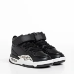 Pantofi sport copii negri din piele ecologica Jaxon