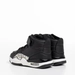 Pantofi sport copii negri din piele ecologica Jaxon