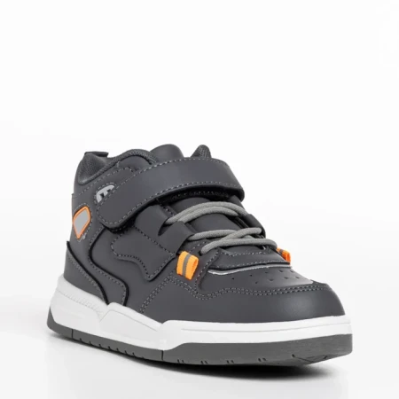 Pantofi sport copii gri din piele ecologica Richey