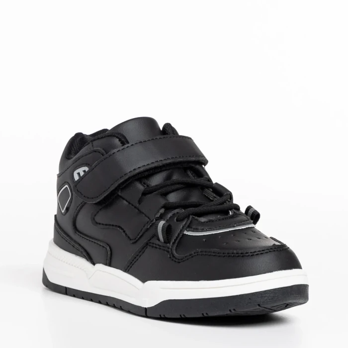 Pantofi sport copii negri din piele ecologica Richey
