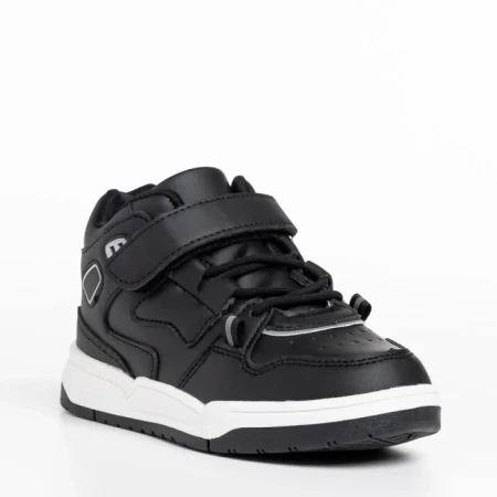Pantofi sport copii negri din piele ecologica Richey