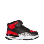 Pantofi sport copii negri cu rosu din piele ecologica Jaxon