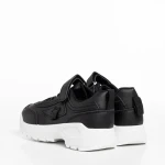 Pantofi sport copii negri din piele ecologica Rumaysa
