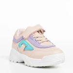 Pantofi sport copii roz cu mov din piele ecologica Rumaysa