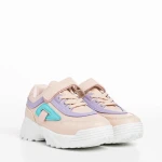 Pantofi sport copii roz cu mov din piele ecologica Rumaysa