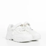 Pantofi sport copii albi din piele ecologica Rumaysa