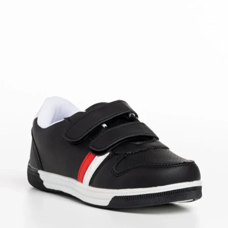 Pantofi sport copii negri din piele ecologica Buddy