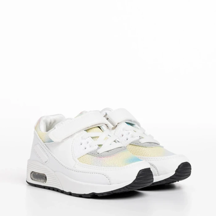Pantofi sport copii albi din material textil Irie