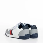 Pantofi sport copii gri cu alb din piele ecologica Buddy