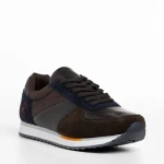 Pantofi sport barbati maro cu albastru din piele ecologica Ramond