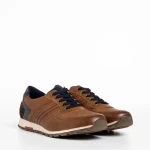 Pantofi sport barbati camel din piele ecologica Leonardo