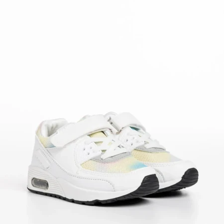 Pantofi sport copii albi din material textil Irie