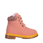 Ghete copii roz din piele ecologica Cruz