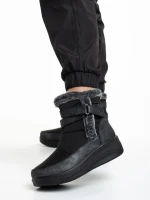 Botine dama negre din material textil Katara